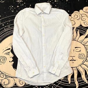 Versace Collection Trend Button-Up Shirt Men's 38 White Cotton Business Career